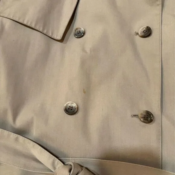 London Fog vintage tan Double-Breasted belted Trench Coat - Picture 2 of 9